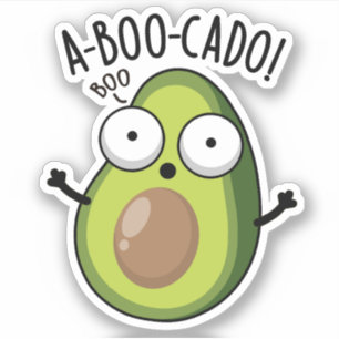 Sticker A-boo-cado Blagues Drôles d'Avocat Épeurant 