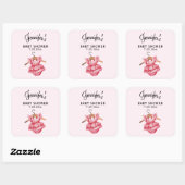 Sticker à bougie 3 pouces Robe rose Baby shower fi (Feuille)