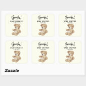Sticker à bougie Boho Baby shower Brown Ours 3 pou (Feuille)
