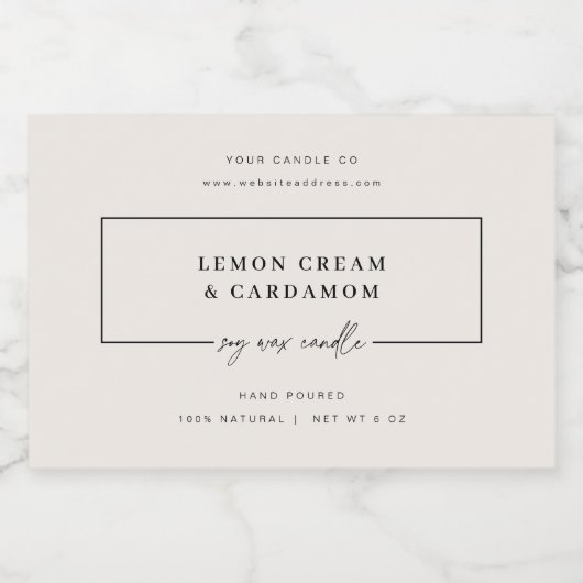 Sticker à bougie minime Étiquette de produit (Étiquettes simples)