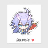 Sticker à brochette Honkai Star Rail Chibi Bailu (Feuille)