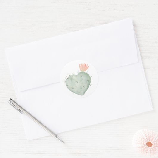 Sticker à cactus aquarelle | Baby shower Cactus (Enveloppe)