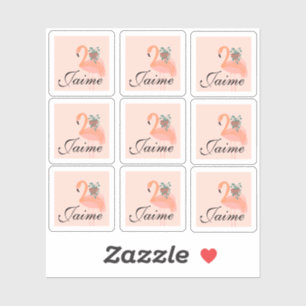 Sticker à cadre Plante pour Flamant rose amusant