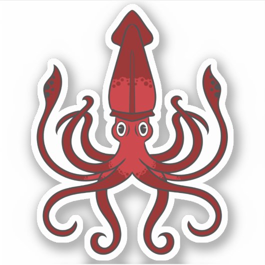 Sticker à calmar rouge (Devant)