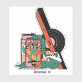 Sticker à canne à roulettes (Feuille)