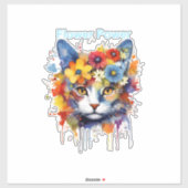 Sticker A Cat - puissance des fleurs (Feuille)