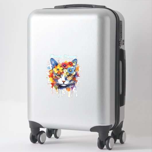 Sticker A Cat - puissance des fleurs (Sur valise)