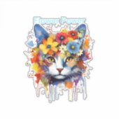 Sticker A Cat - puissance des fleurs (Devant)