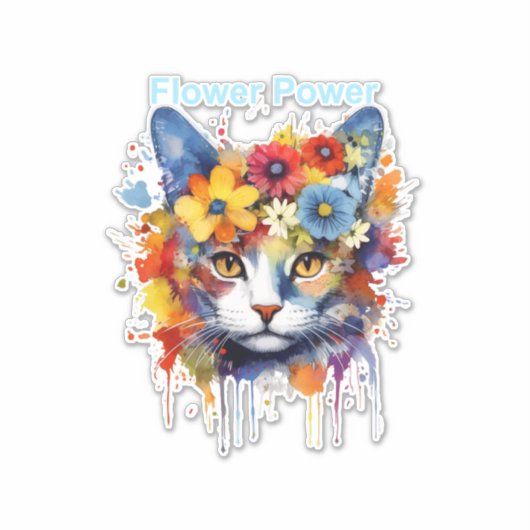 Sticker A Cat - puissance des fleurs (Devant)