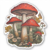Sticker à champignons rouges (Devant)