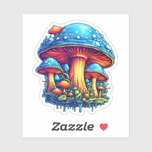 Sticker à champignons Trippy : Un plaisir psychédé (Feuille)