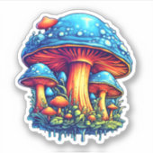 Sticker à champignons Trippy : Un plaisir psychédé (Devant)