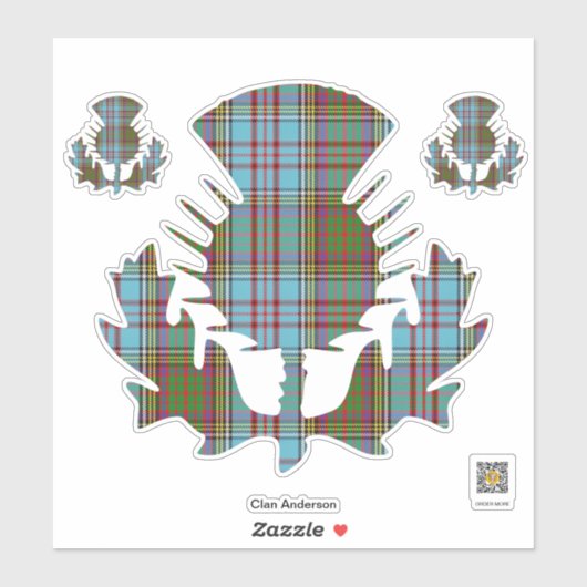 Sticker à chardon Clan Anderson (Feuille)