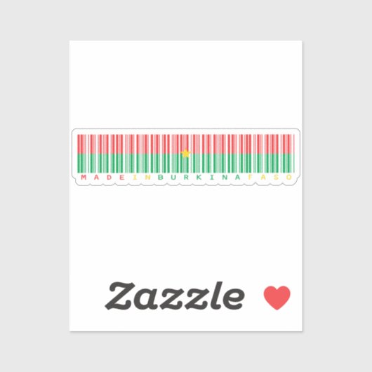 Sticker à code barre fabriqué au Burkina Faso (Feuille)