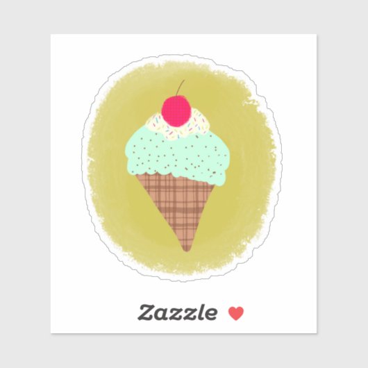 Sticker à cône de chocolat à la menthe (Feuille)