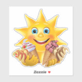 Sticker à cône de crème glacée pour enfants (Feuille)