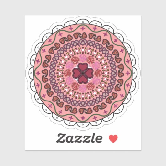 Sticker à contour de la Saint Valentin Lacy (Feuille)