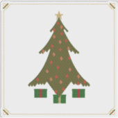Sticker à contour de Noël incliné (Devant)