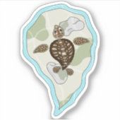 Sticker à Contour de tortue de mer (Devant)