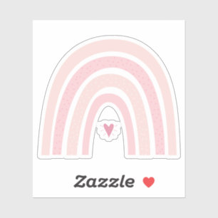 Sticker à contours arc-en-ciel rose Boho