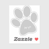 Sticker à contours Empreinte de patte gris (Feuille)