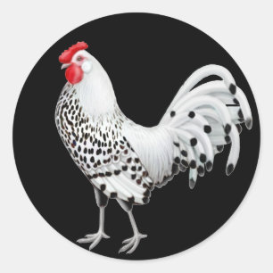 Sticker à coq de Hambourg en argent