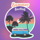 Sticker à coucher de soleil pour Camper Retro