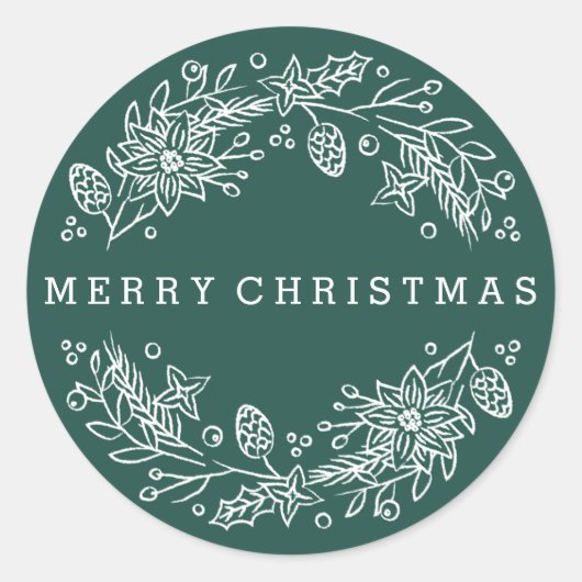 Sticker à couronne de Noël - Forêt (Devant)