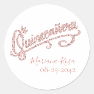 Sticker à couronne Quinceanera Parties scintillant