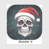 Sticker à crâne père Noël (Feuille)