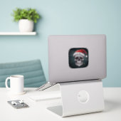 Sticker à crâne père Noël (Ordinateur portable sur le bureau)