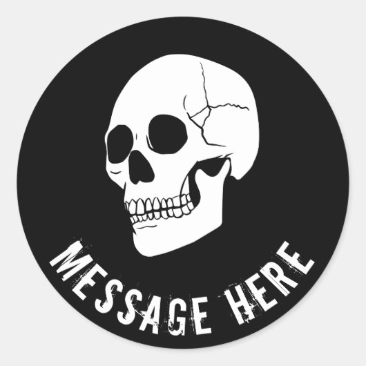 Sticker à crâne rond personnalisable Arrière - pla (Devant)