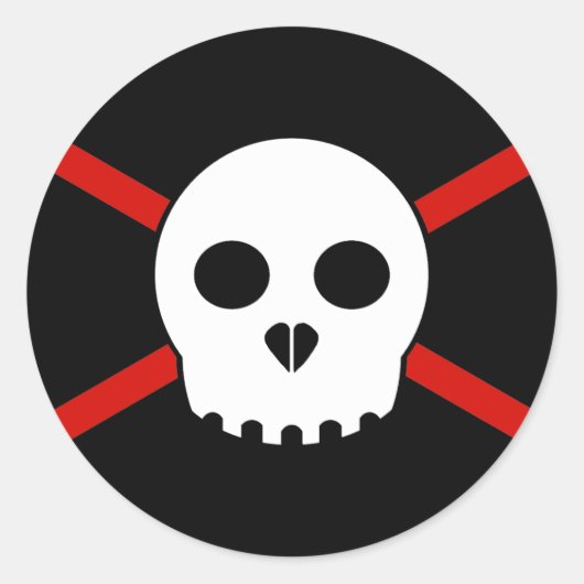 Sticker à crâne X blanc et rouge (Devant)