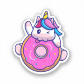 Sticker à Donut Unicorn mignon (Recto)