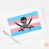 Sticker à drapeau de la Fierté de Pirate Trans (Enveloppe)