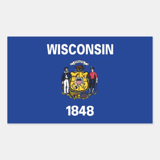Sticker à drapeau de l'État du Wisconsin (Devant)