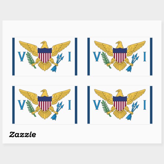 Sticker à drapeau des îles Vierges américaines USV (Feuille)