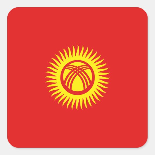 Sticker à drapeau du Kirghizistan (Devant)