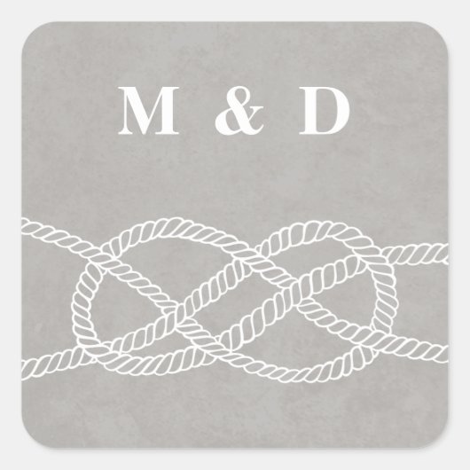 Sticker à enveloppe à noeud illustrée - Gris (Devant)