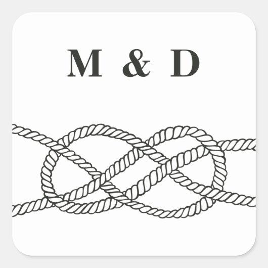 Sticker à enveloppe de noeud illustrée - Noir (Devant)