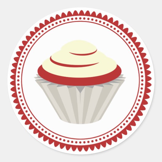 Sticker à enveloppe rouge velours cupcake (Devant)