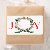 Sticker à étiquette cadeau de Noël à douze chiens (En situation)