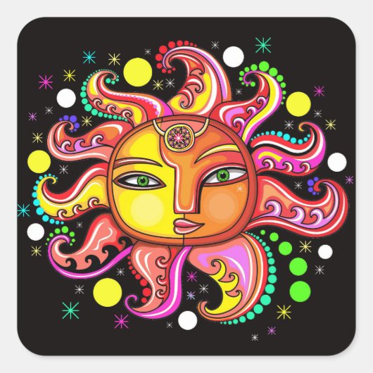 Sticker à face solaire céleste (Devant)