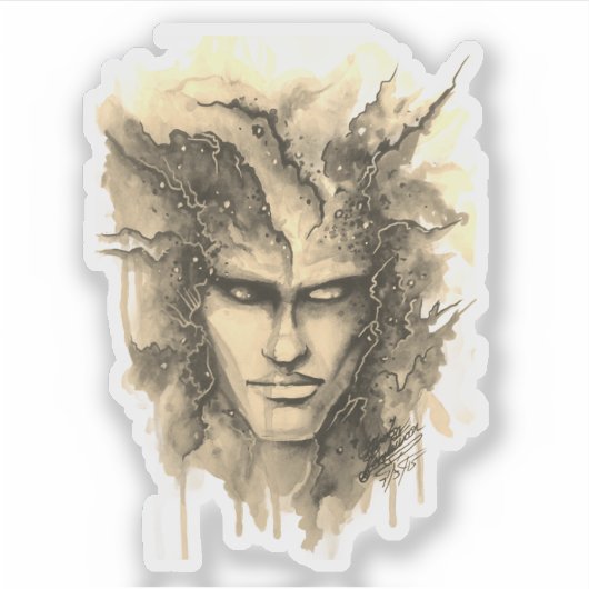 Sticker à facette aquarelle (Devant)