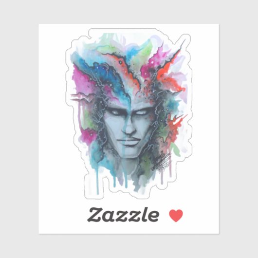 Sticker à facette aquarelle (Feuille)