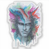 Sticker à facette aquarelle (Devant)