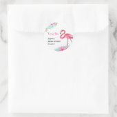 Sticker à Fête des mariées de Flamant rose ropical (Sac)