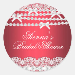 Sticker à Fête des mariées rouge en dentelle et pe