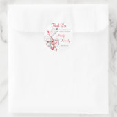 Sticker à Fêtes des mariées florales blanc, rouge, (Sac)