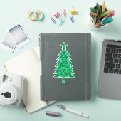 Sticker À feuillage persistant avec Snowflakes Christmas T (Couverture iPad)